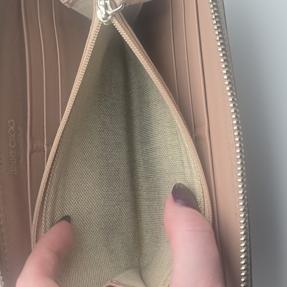 Jimmy Choo Filipa Star Metallic Silver Studded Zip Long Wallet (VERY GOOD)✨️ - Picture 9 of 13